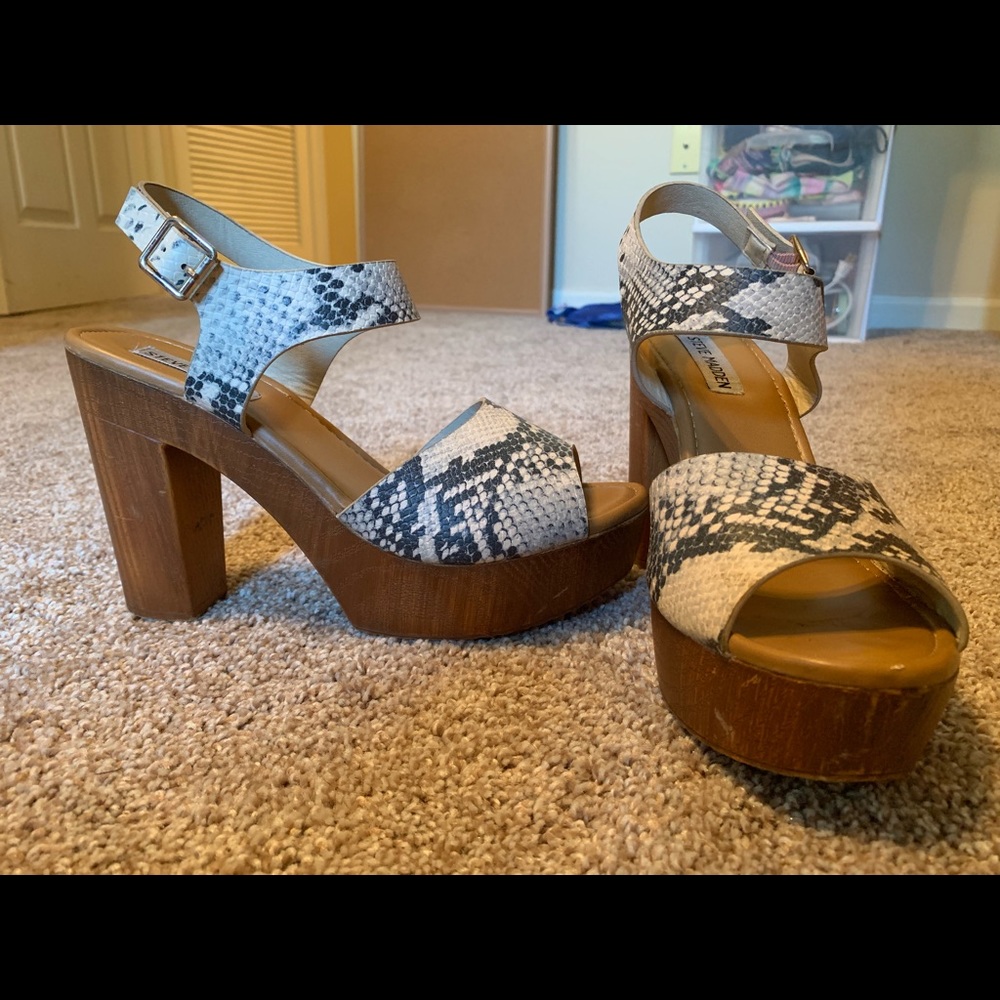 Steve Madden Snakeskin Block Heel